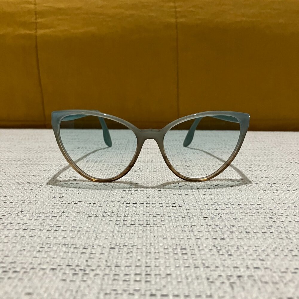 SEE Eyewear Eyeglasses Glasses Cat Eye Frames in Greenish Blue & Grey Style 6963 - Picture 2 of 6